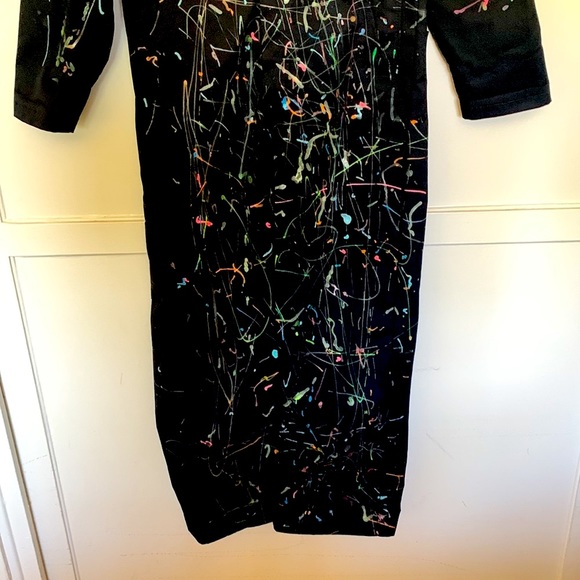 Vintage 90s Red Kap black utility coveralls, puffy paint splatter design - Picture 13 of 15